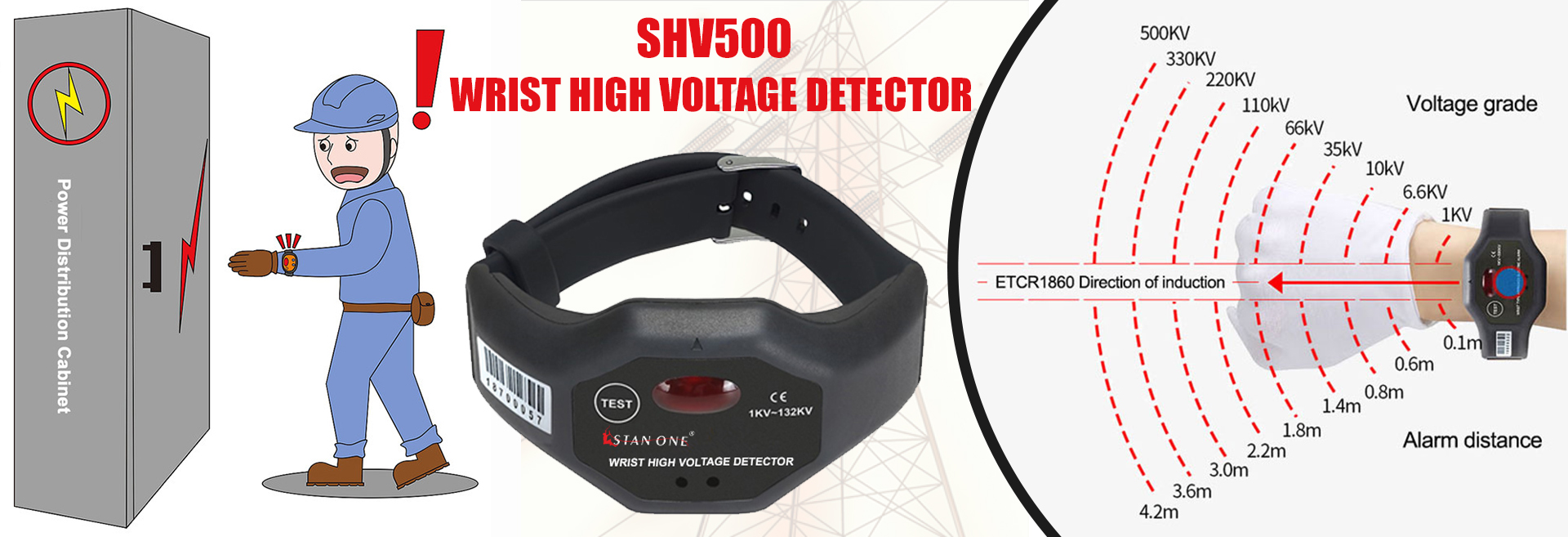 SHV500 Wrist High Voltage Detector 